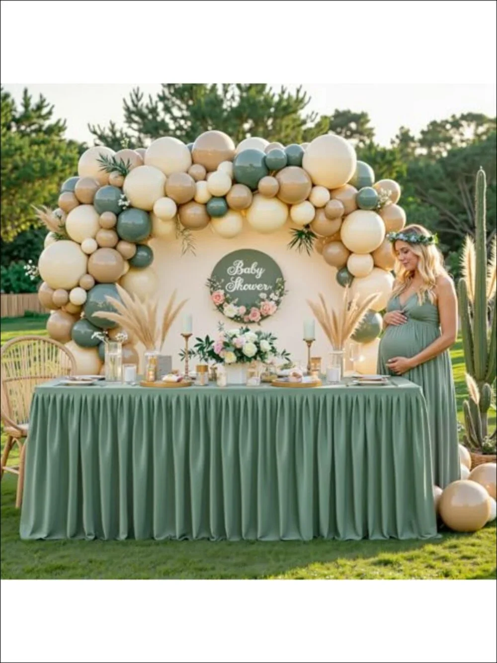 Spandex Tablecloth Fitted Stretch Table Cover with Pleated Ruffle Skirt for
